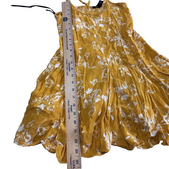Forever 21 Yellow Floral Mini Sundress Small New Spaghetti Strap Fit And Flare - Picture 11 of 11